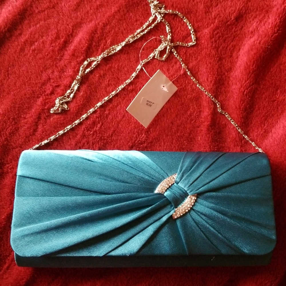 Teal dressy clutch
